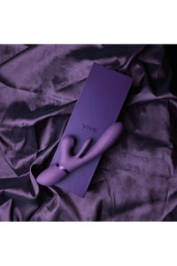 Thumbnail for Shots Toys - VIVE - Kura Thrusting Vibrator with Flapping Tongue & Air Wave Stimulator - Purple - Stag Shop