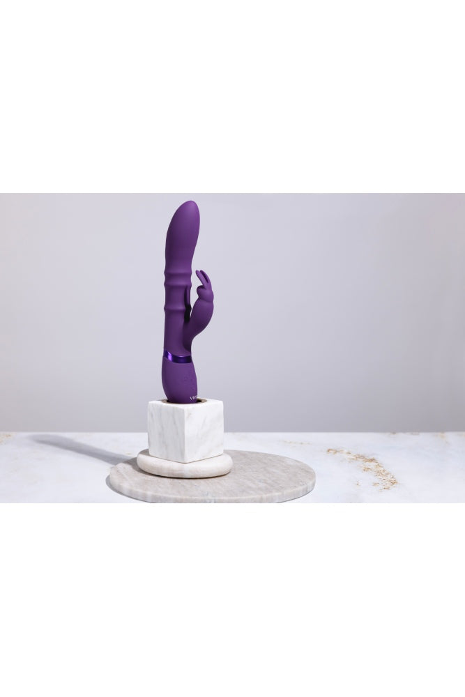 Shots Toys - VIVE - Sora Rabbit Vibrator with Stimulating Rings - Purple - Stag Shop