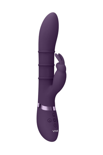 Shots Toys - VIVE - Sora Rabbit Vibrator with Stimulating Rings - Purple - Stag Shop