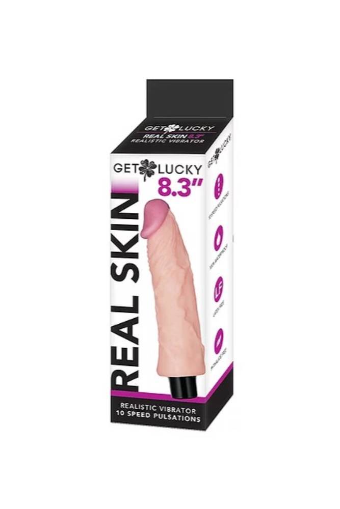 Shibari - Get Lucky - Vibrating Thrusting Dildo - 8.3 Inches - Tan - Stag Shop