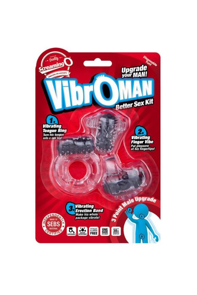 Screaming O - VibrOman Mini Body Vibrator 3Pk - Black - Stag Shop