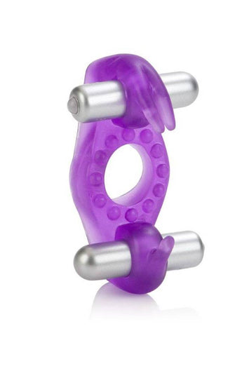 Cal Exotics - Couples Enhancers - Wireless Rockin' Rabbit Dual Cock Ring - Purple - Stag Shop
