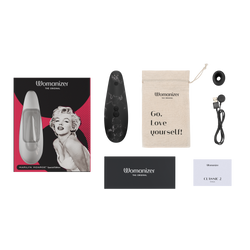 Womanizer - Marilyn Monroe x Womanizer Classic 2 Clitoral Stimulator - Black - Stag Shop