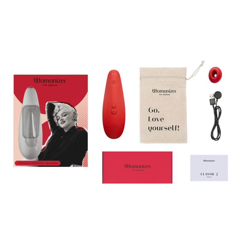 Womanizer - Marilyn Monroe x Womanizer Classic 2 Clitoral Stimulator - Red - Stag Shop