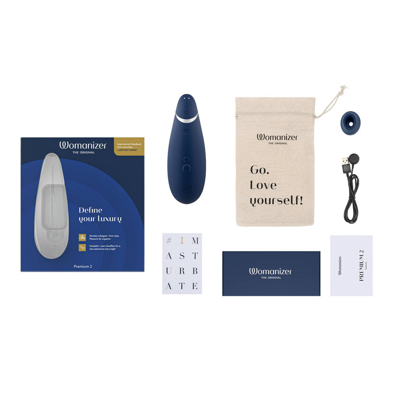Womanizer - Premium 2 Clitoral Stimulator - Blueberry - Stag Shop