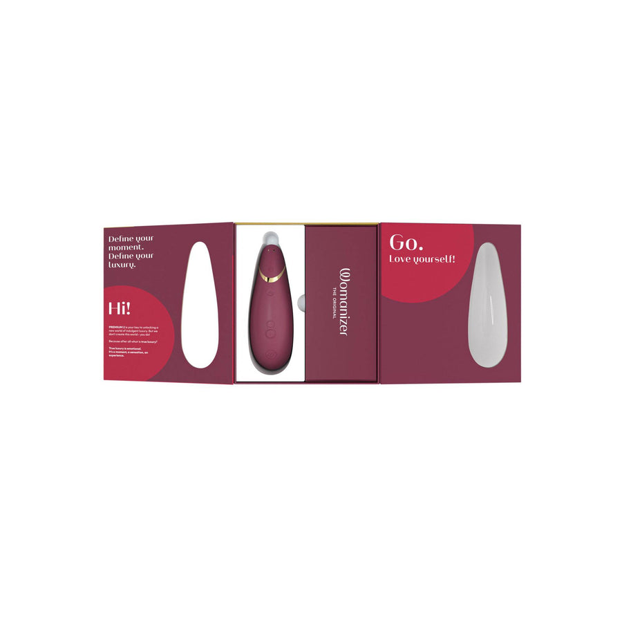 Womanizer - Premium 2 Clitoral Stimulator - Bordeaux - Stag Shop