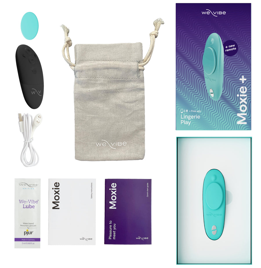 We-Vibe - Moxie + Wearable Bluetooth Clitoral Vibrator - Aqua - Stag Shop