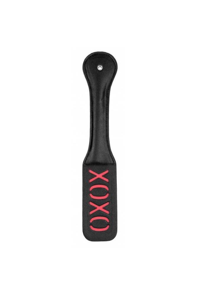 Ouch by Shots Toys - XOXO Paddle - Black/Red - Stag Shop