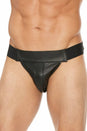 Ouch by Shots Toys - Premium Leather Jock Strap - Black - Stag Shop