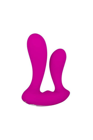 Adam & Eve - Rechargeable Dual Entry Silicone Vibrator - Pink - Stag Shop