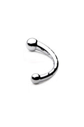 XR Brands - Master Series - Chrome Crescent Dual Ended Dildo - Silver - Stag Shop