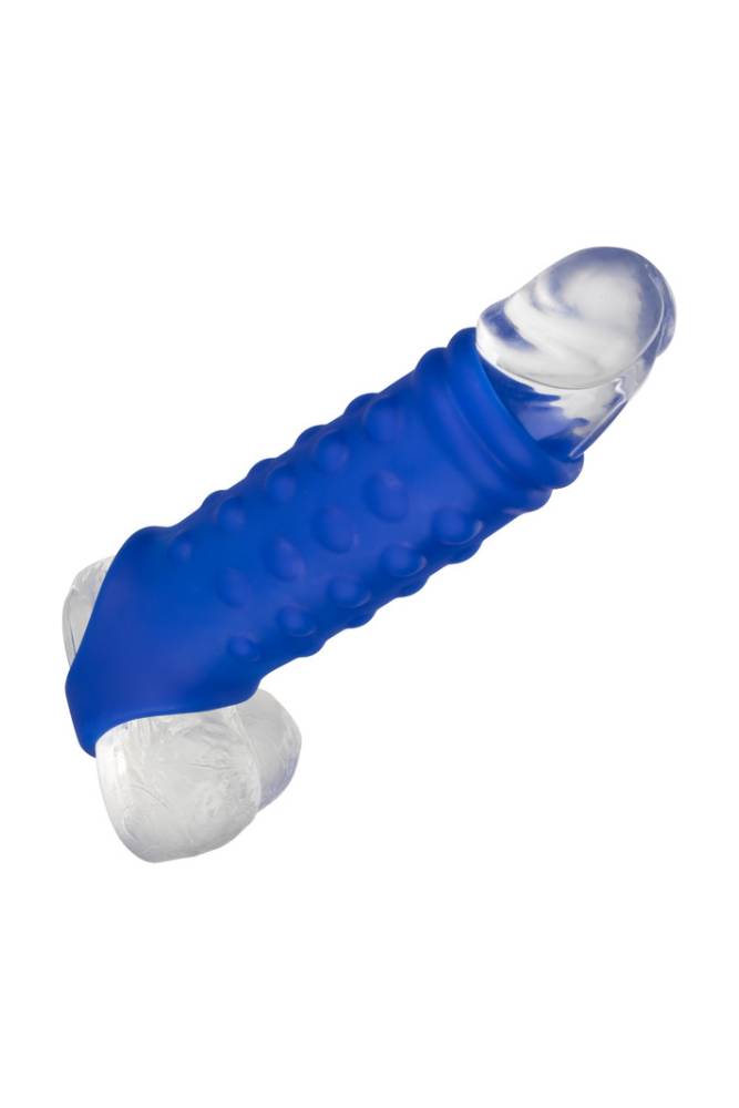 Cal Exotics - Admiral - Liquid Silicone Beaded Penis Extension - Blue - Stag Shop