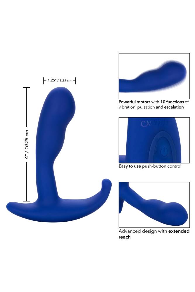 Cal Exotics - Admiral - Advanced Curved Vibrating Prostate Probe - Blue - Stag Shop