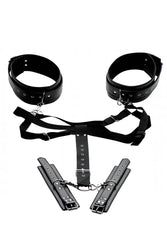 XR Brands - Acquire Easy Access Thigh Harness With Wrist Cuffs - Black - Stag Shop