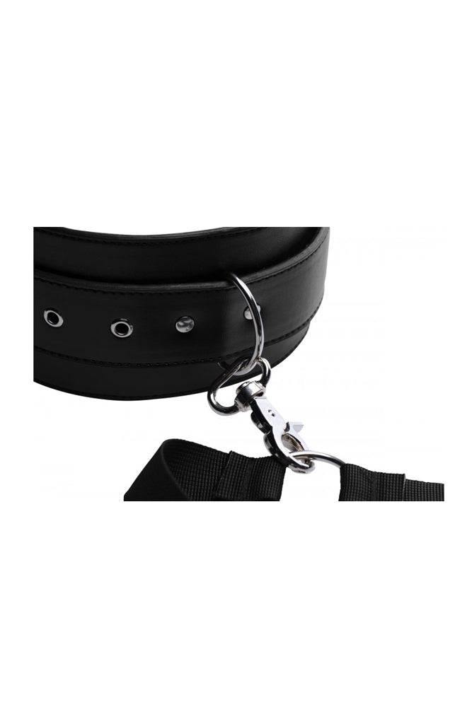 XR Brands - Acquire Easy Access Thigh Harness With Wrist Cuffs - Black - Stag Shop