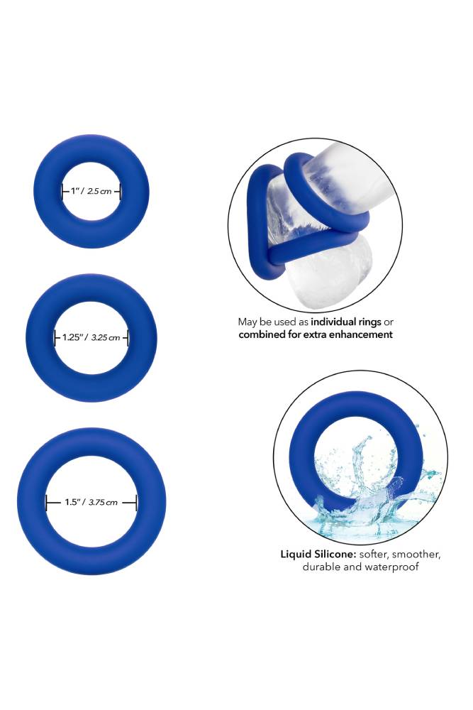 Cal Exotics - Admiral - Universal Cock Ring Set - Blue - Stag Shop