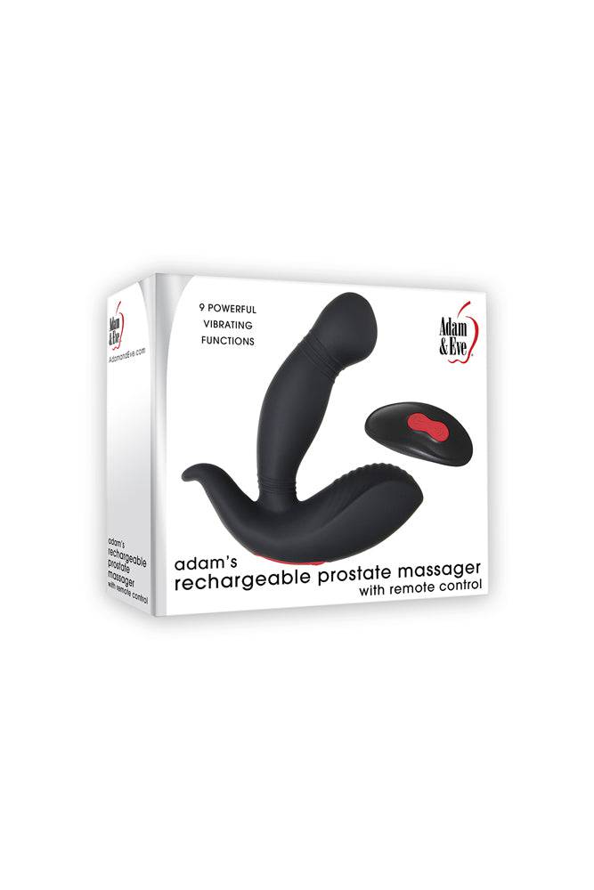 Adam & Eve - Adam's Rechargeable Prostate Massager & Remote Control - Black - Stag Shop