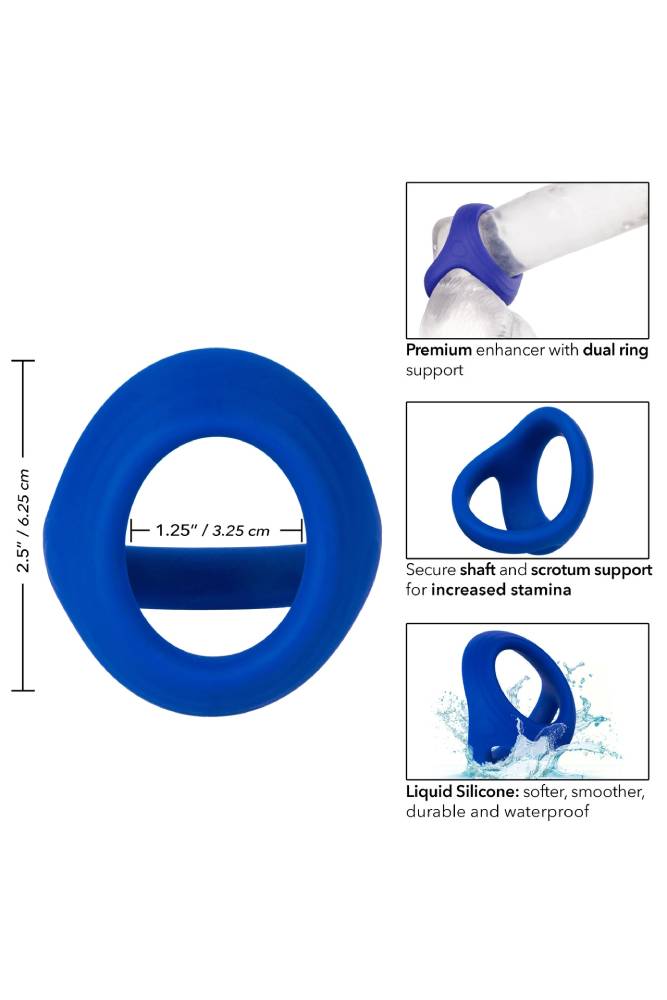 Cal Exotics - Admiral - Cock & Ball Dual Ring - Blue - Stag Shop