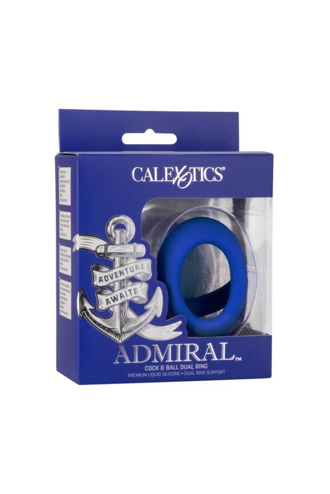 Cal Exotics - Admiral - Cock & Ball Dual Ring - Blue - Stag Shop