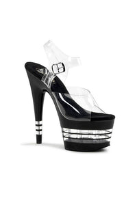 Thumbnail for Pleaser USA - Adore 7 Inch Stiletto Heel with Ankle Strap - Black/Clear - Stag Shop