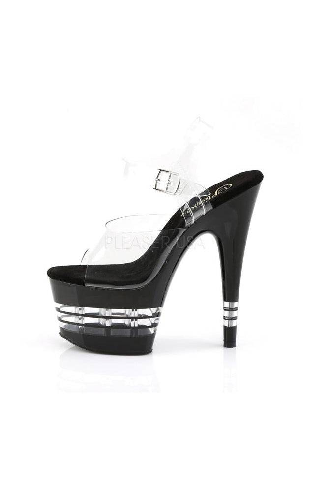 Pleaser USA - Adore 7 Inch Stiletto Heel with Ankle Strap - Black/Clear - Stag Shop