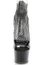 Pleaser USA - Adore 7 Inch Heel with Ankle Strap and Rhinestone Mesh - Black - Stag Shop