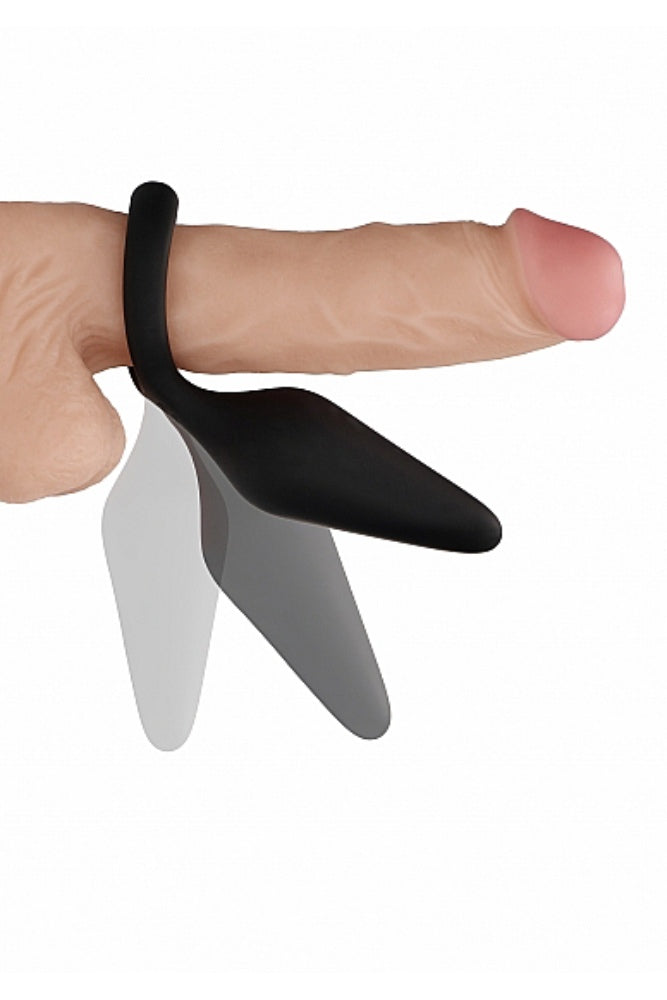 Shots Toys - Jil - Adrian Flexible Butt Plug and Cockring - Black - Stag Shop