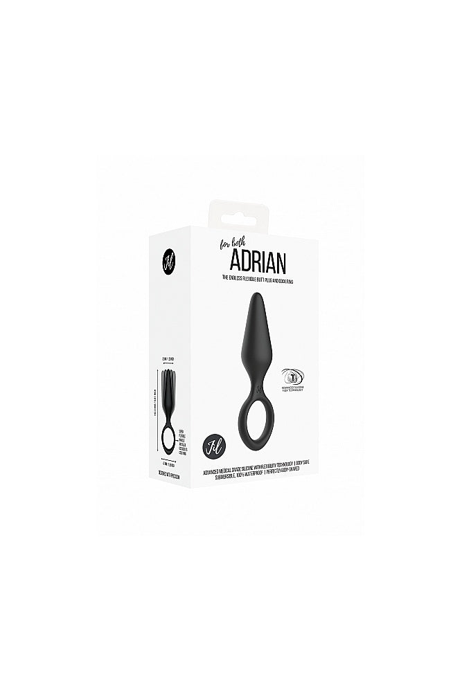 Shots Toys - Jil - Adrian Flexible Butt Plug and Cockring - Black - Stag Shop