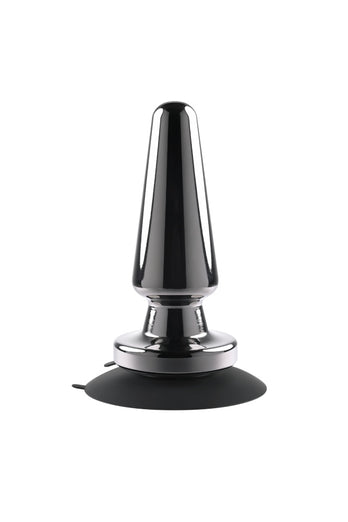 Evolved - Advanced Metal Vibrating Plug with Suction Cup Base - Black - Stag Shop