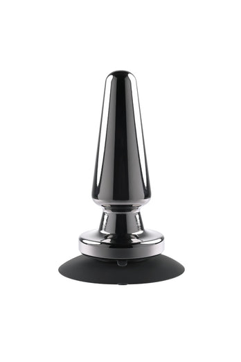 Evolved - Advanced Metal Vibrating Plug with Suction Cup Base - Black - Stag Shop