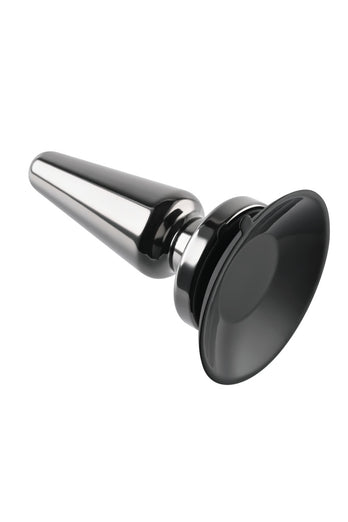 Evolved - Advanced Metal Vibrating Plug with Suction Cup Base - Black - Stag Shop