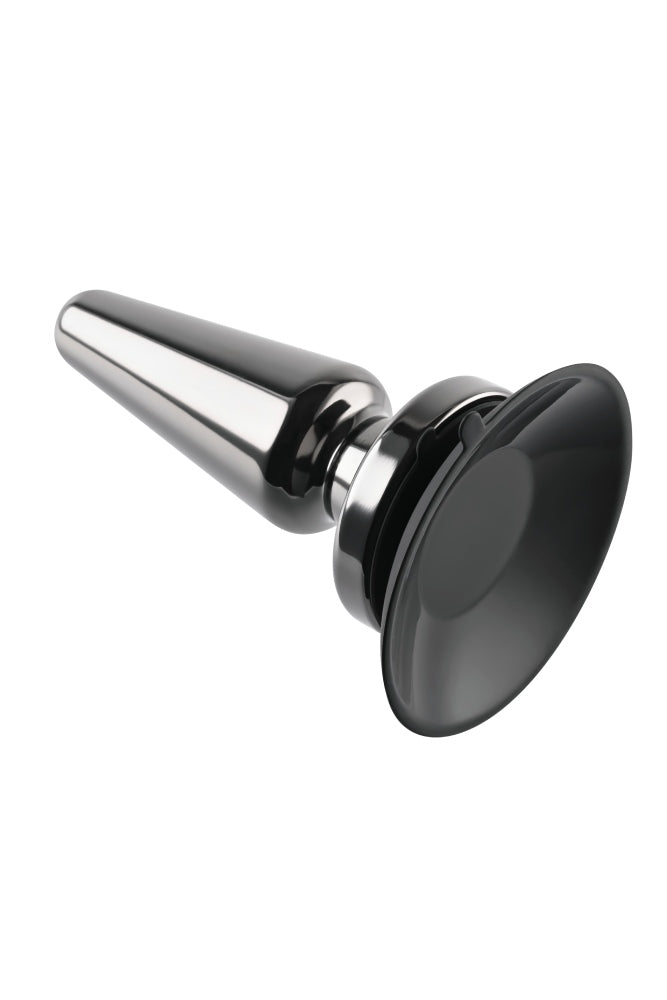 Evolved - Advanced Metal Vibrating Plug with Suction Cup Base - Black - Stag Shop