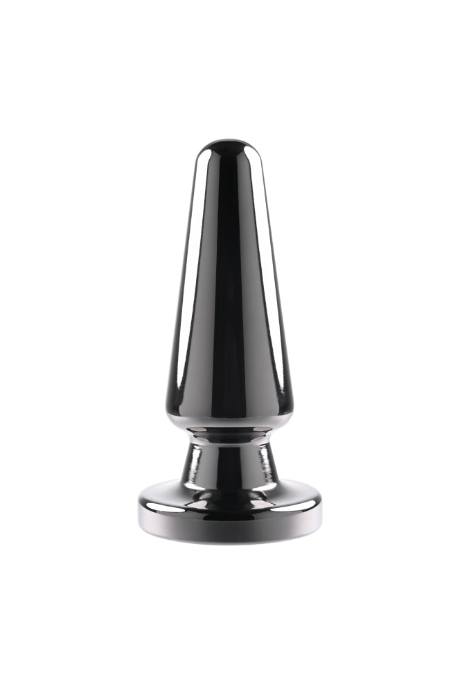 Evolved - Advanced Metal Vibrating Plug with Suction Cup Base - Black - Stag Shop