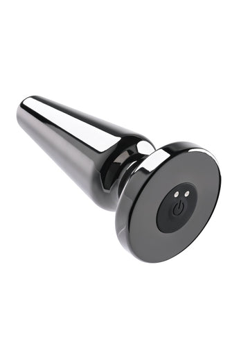 Evolved - Advanced Metal Vibrating Plug with Suction Cup Base - Black - Stag Shop