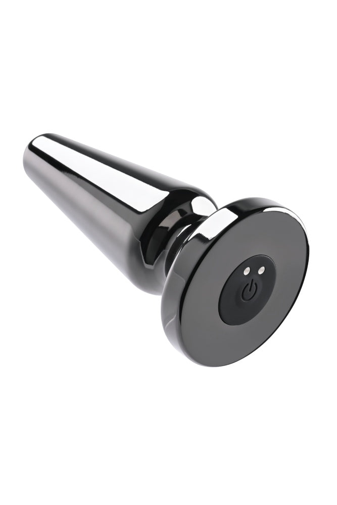 Evolved - Advanced Metal Vibrating Plug with Suction Cup Base - Black - Stag Shop