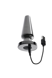 Evolved - Advanced Metal Vibrating Plug with Suction Cup Base - Black - Stag Shop