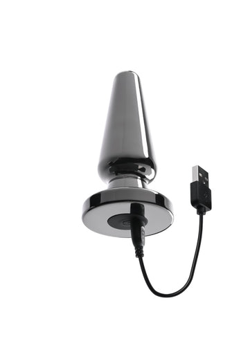 Evolved - Advanced Metal Vibrating Plug with Suction Cup Base - Black - Stag Shop