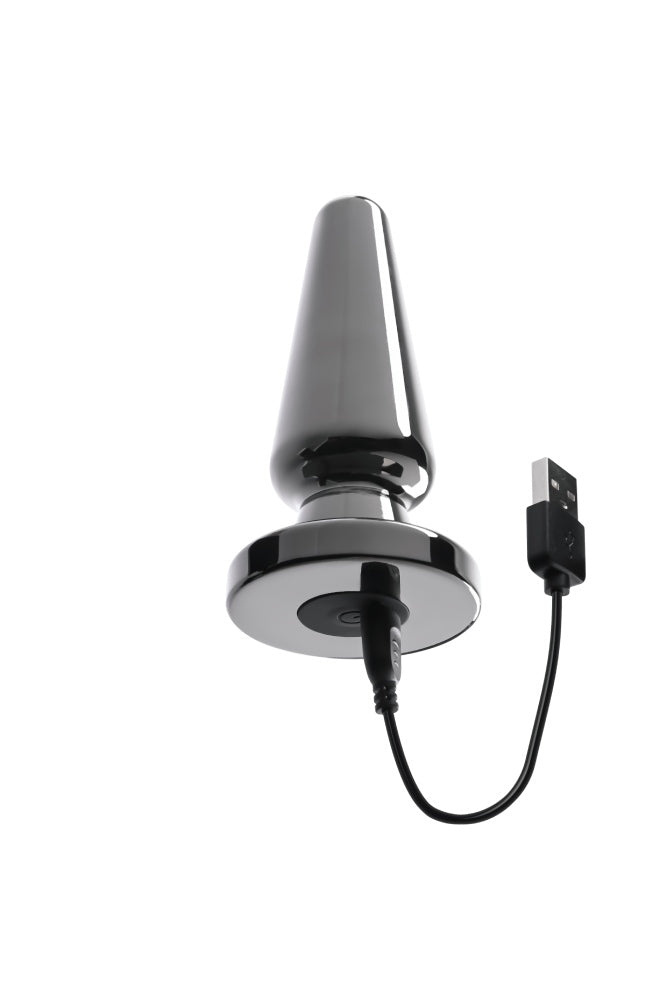 Evolved - Advanced Metal Vibrating Plug with Suction Cup Base - Black - Stag Shop
