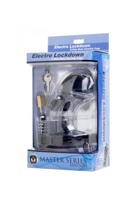 Thumbnail for XR Brands - Master Series - Electro Lockdown Estim Male Chastity Cock Cage - Stag Shop