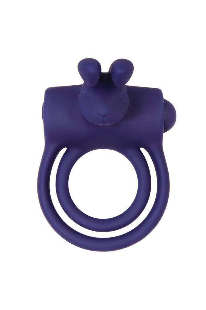 Adam & Eve - Silicone Rechargeable Rabbit Ring - Blue - Stag Shop