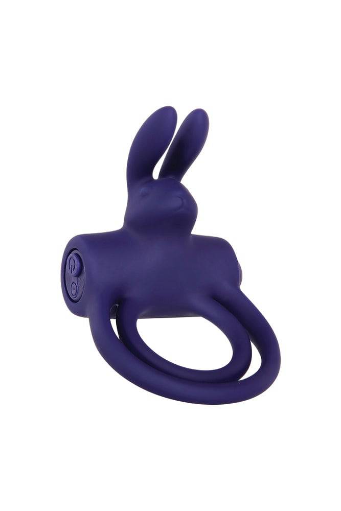 Adam Eve Silicone Rechargeable Rabbit Ring Blue