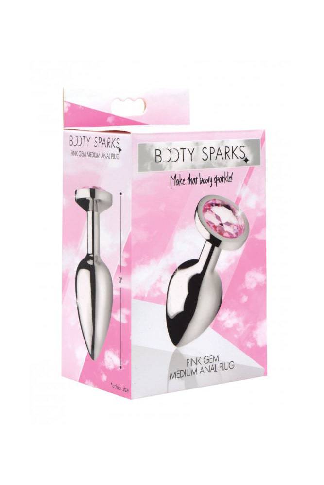 XR Brands - Booty Sparks - Pink Gem Anal Plug- Medium - Stag Shop