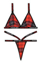 Fantasy Lingerie - AF802 - Fck Off Bralette & Thong Set - Black/Red - Queen Size - Stag Shop
