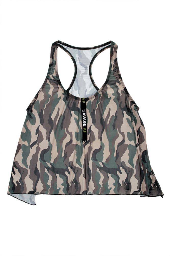 Fantasy Lingerie - AF811 - Savage AF Swing Top - Camo - Stag Shop