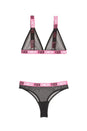 Fantasy Lingerie - AF906 - Fuck Cancer Bralette & Cheeky Panty Set - Black - Stag Shop