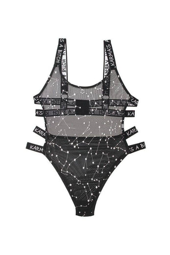Fantasy Lingerie - AF907 - Karma's a Bitch Bodysuit - Black - Stag Shop