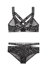 Fantasy Lingerie - AF908 - Karma's a Bitch Bralette & Cutout Panty Set - Black - Stag Shop