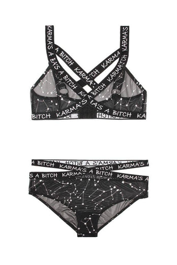 Fantasy Lingerie - AF908 - Karma's a Bitch Bralette & Cutout Panty Set - Black - Stag Shop