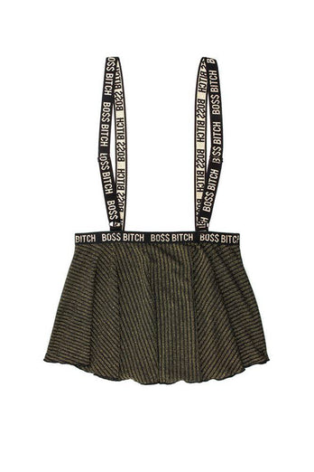 Fantasy Lingerie - AF911 - BOSS Bitch Suspender Skirt - Black/Gold - Stag Shop