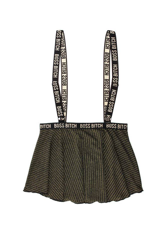 Fantasy Lingerie - AF911 - BOSS Bitch Suspender Skirt - Black/Gold - Stag Shop